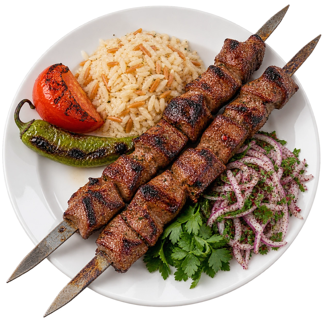 Turkish beef shish plate