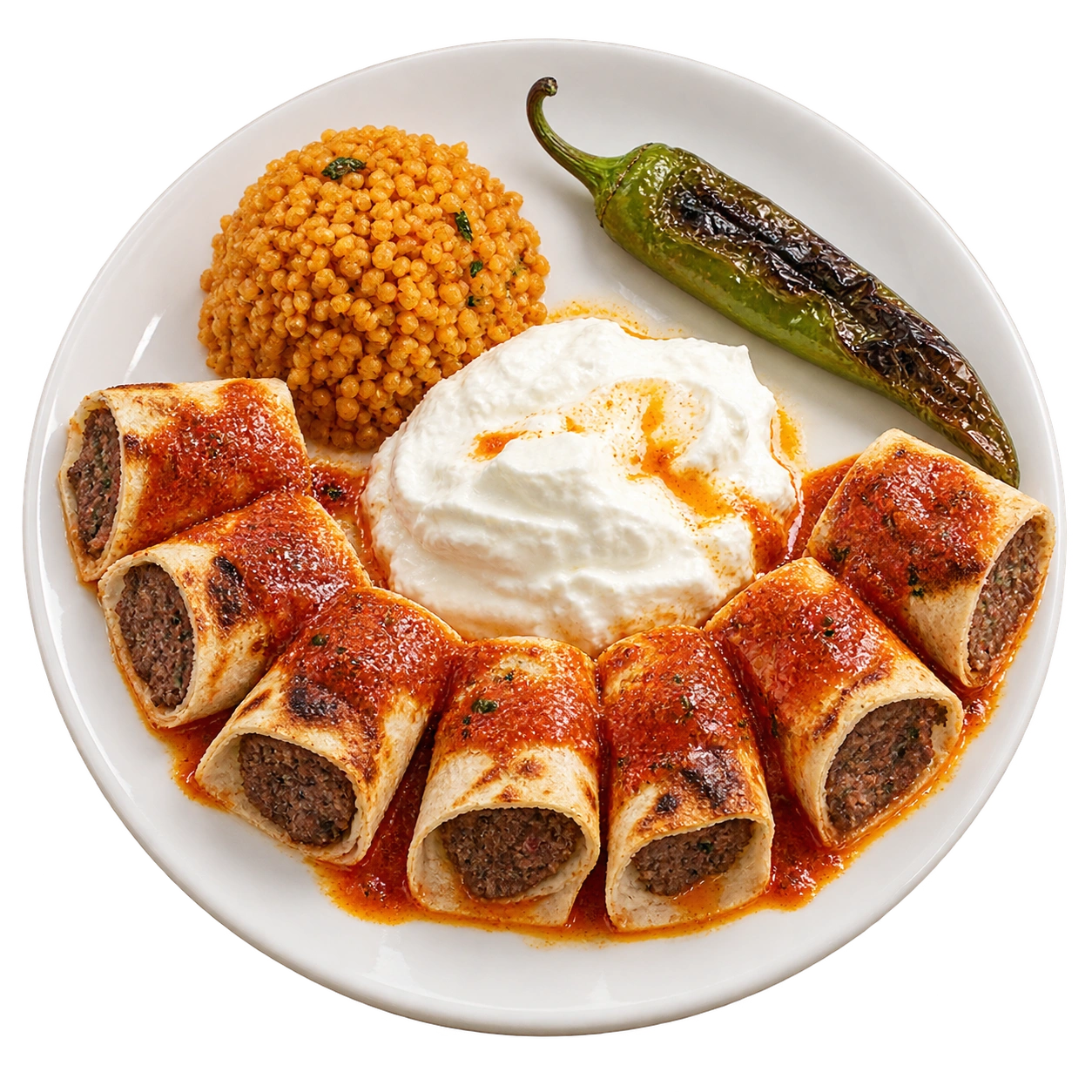 Beyti kebab with tomato butter sauce